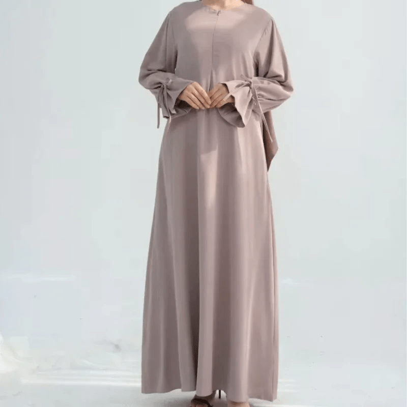 Beige Nursing Friendly Abaya - AL - SAYLA