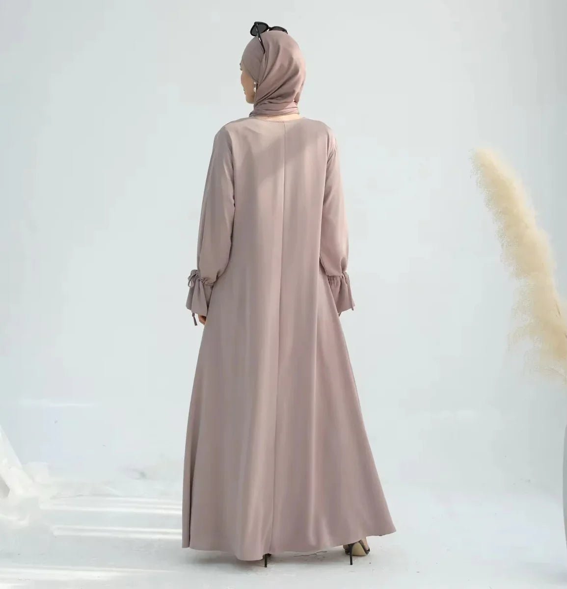 Beige Nursing Friendly Abaya - AL - SAYLA