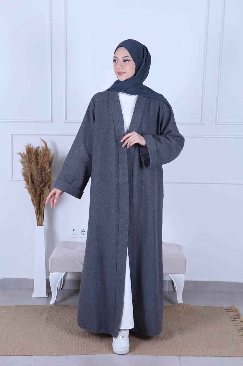 Grey Abaya Coat - AL-SAYLA