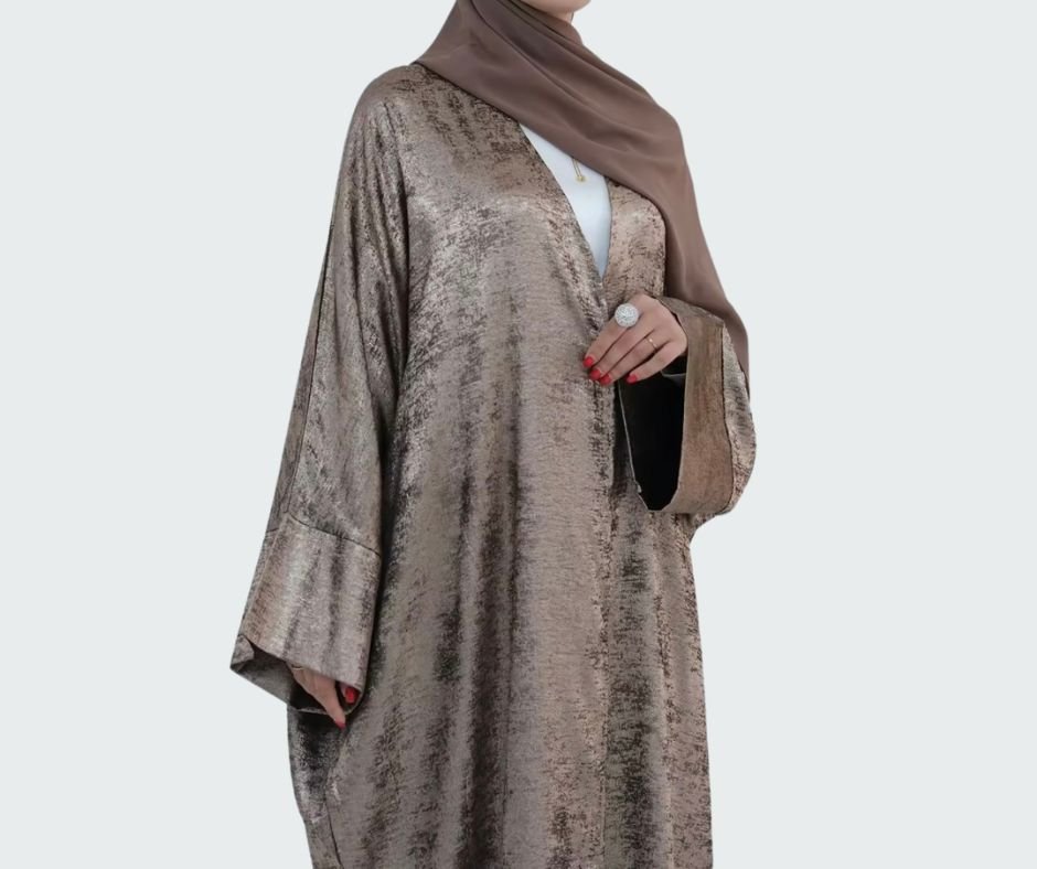 Selene Gold Crushed Velvet Abaya - AL - SAYLA