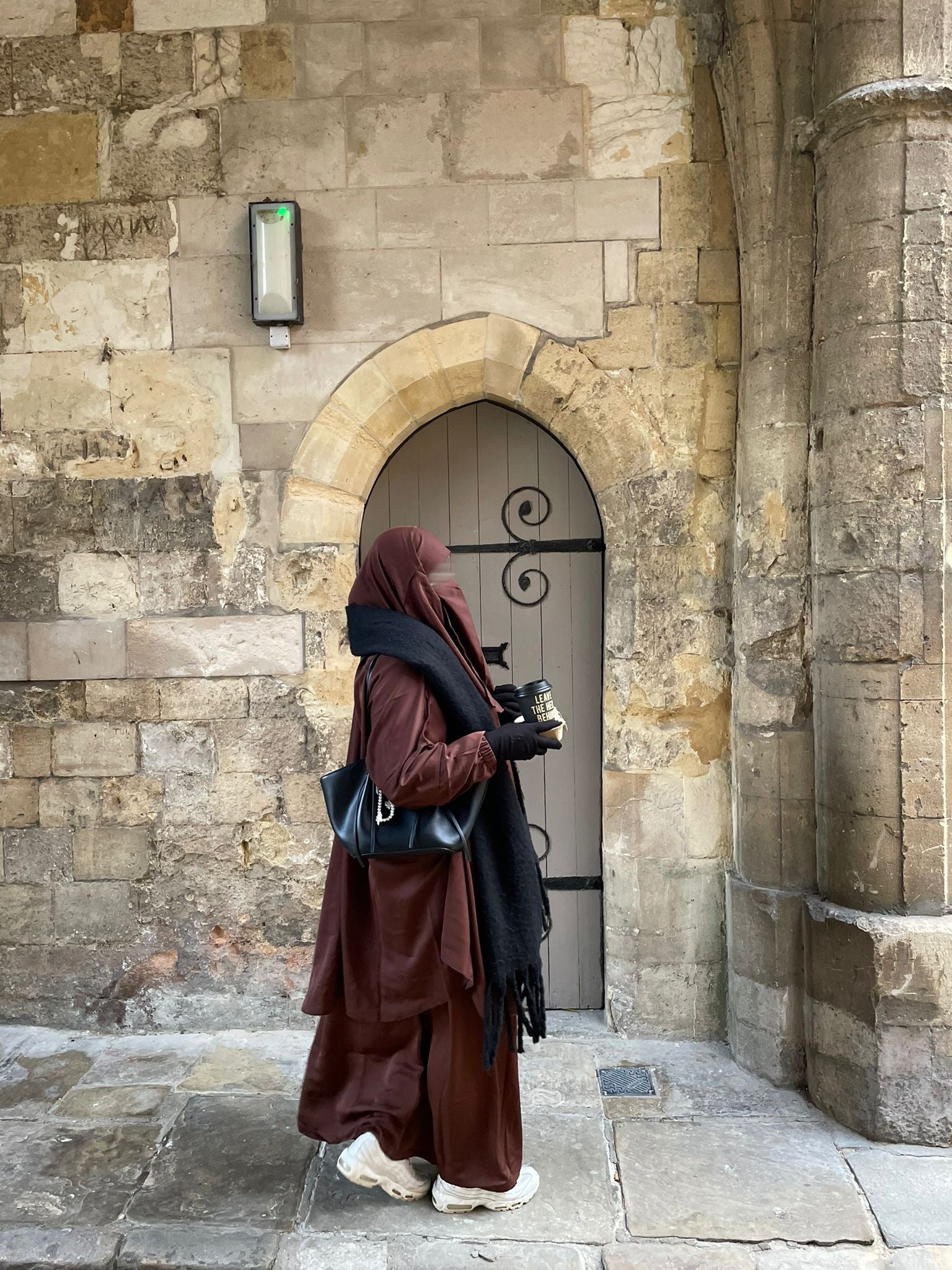 Chocolate Brown Two Piece Jilbab with Matching Niqab - AL - SAYLA